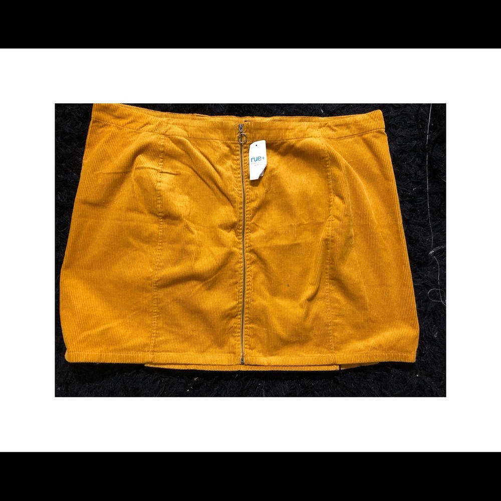 Mustard yellow corduroy skirt